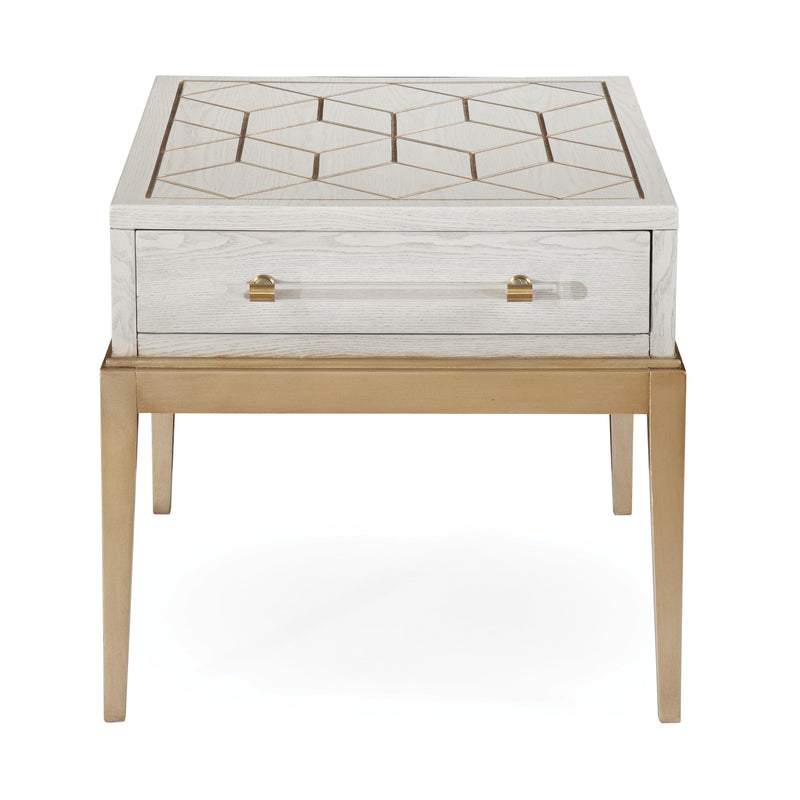 Perrine Wood White Square End Table