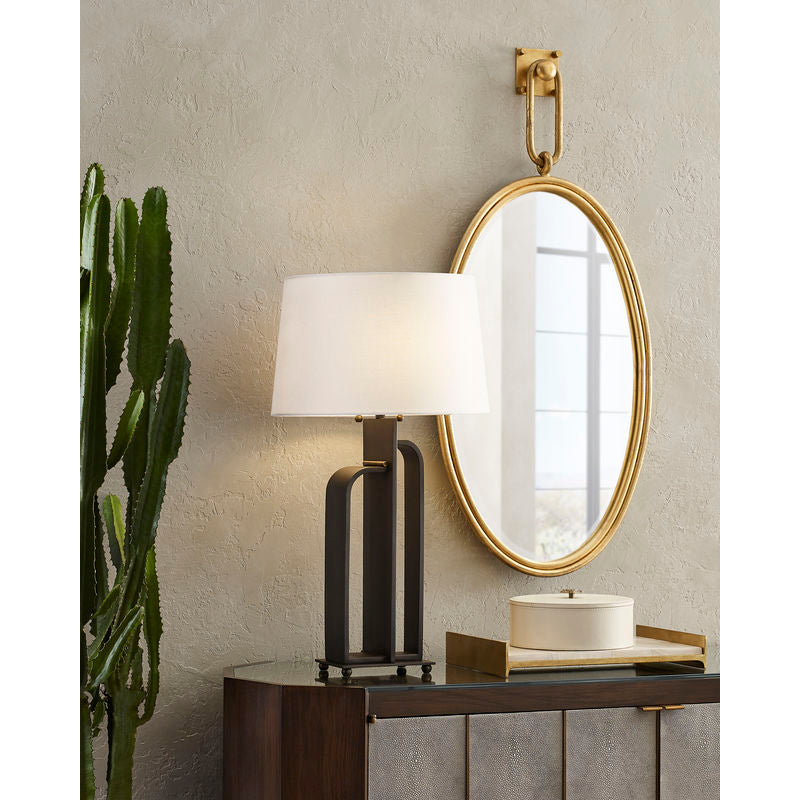 Tobago Iron Framed Oval Wall Mirror-Wall Mirrors-Wildwood-LOOMLAN