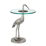 25" Crane Cast Aluminum Accent Table - LOOMLAN - Currey & Co - Side Tables