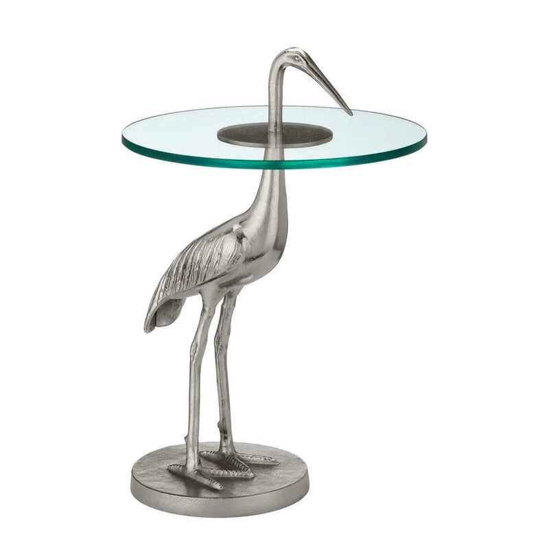 25" Crane Cast Aluminum Accent Table - LOOMLAN - Currey & Co - Side Tables