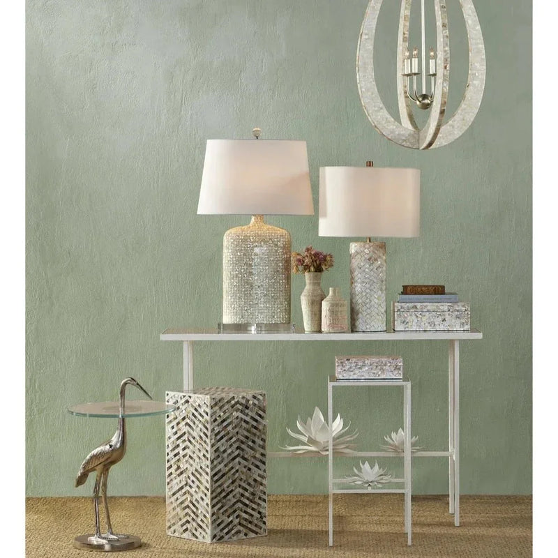 25" Crane Cast Aluminum Accent Table - LOOMLAN - Currey & Co - Side Tables