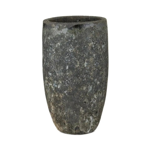 25 in. Elias Ceramic Black Planter