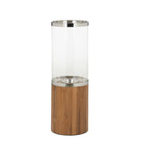 Muskoka Teak And Glass Elegance Patio Candleholder