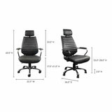 25.5 Inch Swivel Office Chair Onyx Black Industrial Office Chairs LOOMLAN By Moe's Home