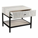 26 Inch Nightstand White Contemporary