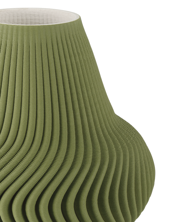 10 in. Plisse Porcelain Green Vase
