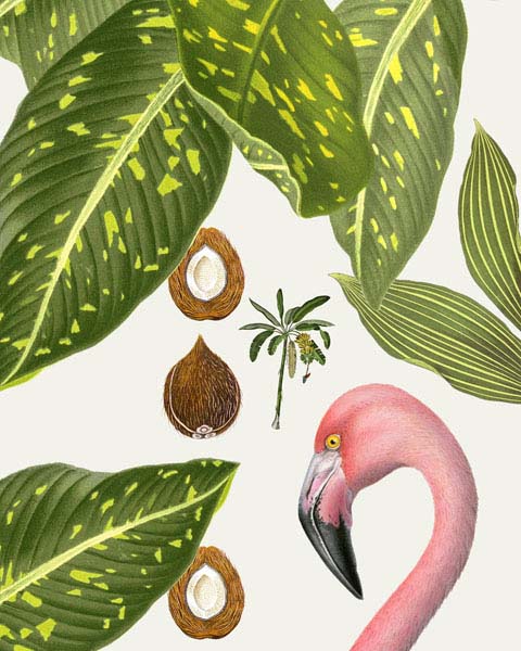Love Flamingo Tropical Canvas Wall Art for Indoor and Outdoor Spaces