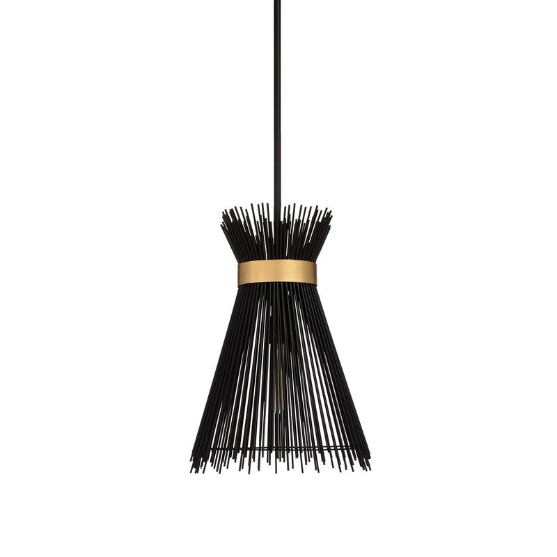 Quimby Modern Black And Gold Trim Pendant