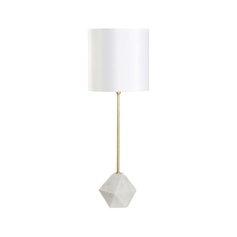 Geometric Marble Gold Leaf Iron Shaft Table Lamp