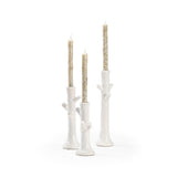 Faux Bois Nature-Inspired Patio Candleholder (Set of 3)