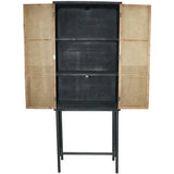 26x70 Inch Tall Wood Cabinet on Metal Stand