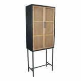 26x70 Inch Tall Wood Cabinet on Metal Stand