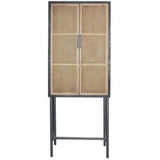 26x70 Inch Tall Wood Cabinet on Metal Stand