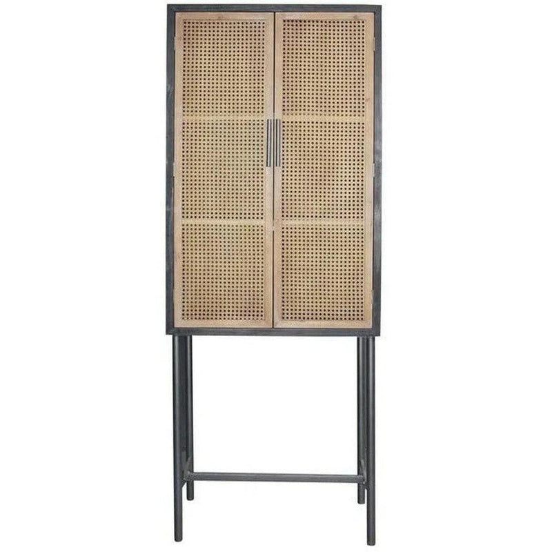 26x70 Inch Tall Wood Cabinet on Metal Stand