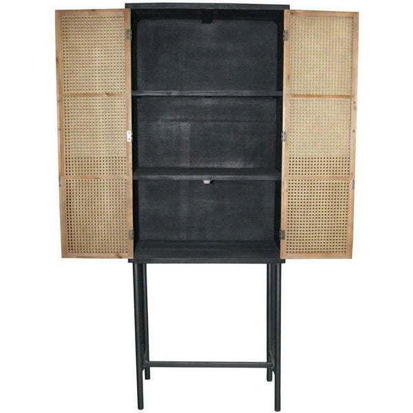 26x70 Inch Tall Wood Cabinet on Metal Stand Accent Cabinets LOOMLAN By Moe's Home