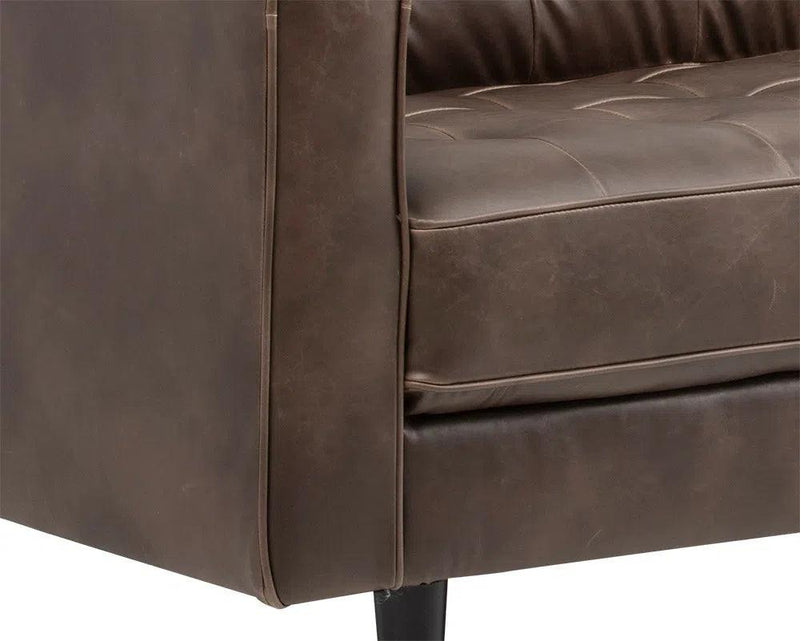 Donnie Leather Upholstered Classic Sofa