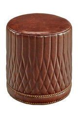 Paris Flea Leather Upholstered Ottoman