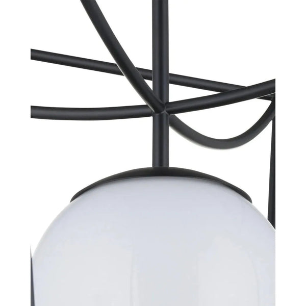 28 in. Rochefort Metal & Glass Black Lantern - LOOMLAN - Currey & Co - Pendants
