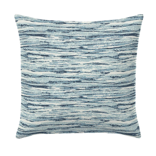 Wave Ripple Indigo Handmade Outdoor Pillow