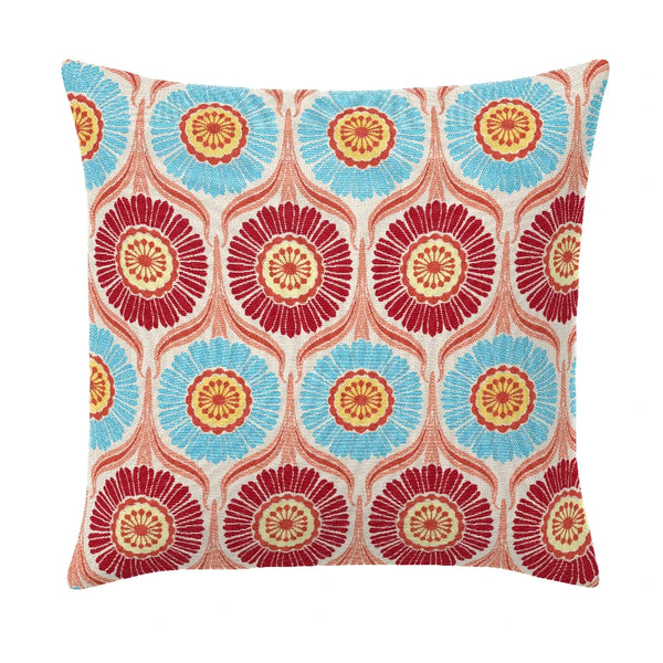 Sangria Romance Block Confetti Handmade Outdoor Pillow