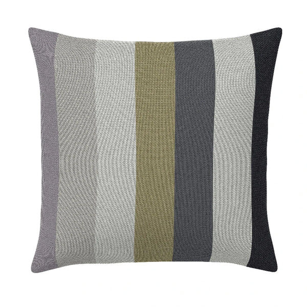 Chroma Stripe Gray Handmade Outdoor Pillow