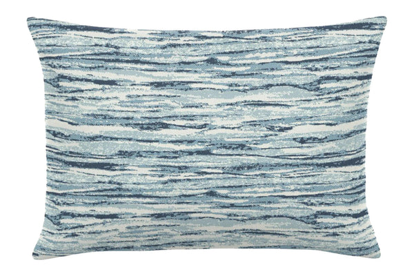 Wave Ripple Indigo Handmade Outdoor Pillow