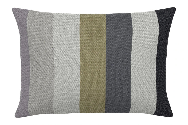 Chroma Stripe Gray Handmade Outdoor Pillow