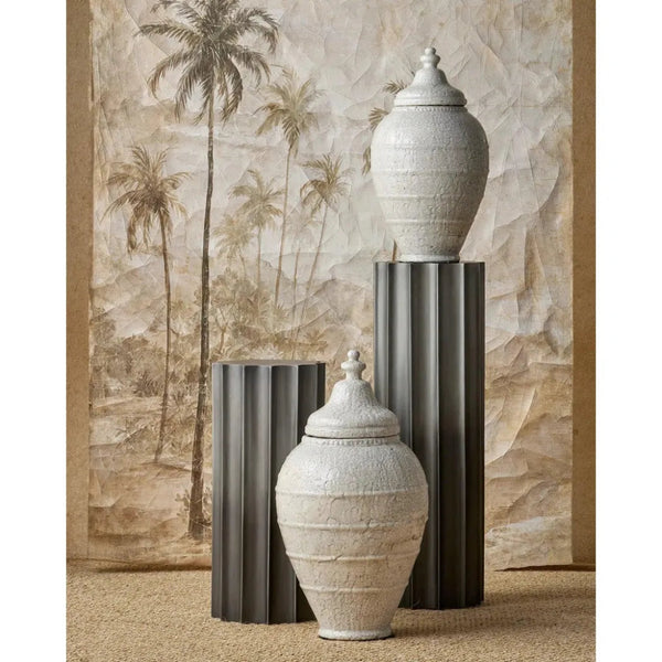 28.75 in. Virginal Terracotta White Jar - LOOMLAN - Currey & Co - Vases & Jars