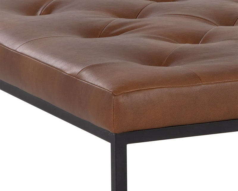 Endall Leather Upholstered Square Ottoman