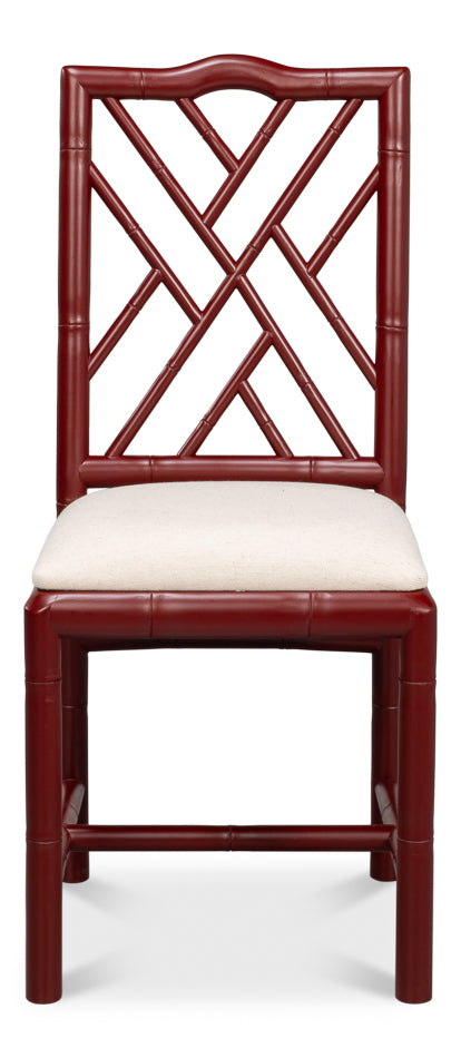 Brighton Bamboo Red Armless Side Chair (Set of 2)