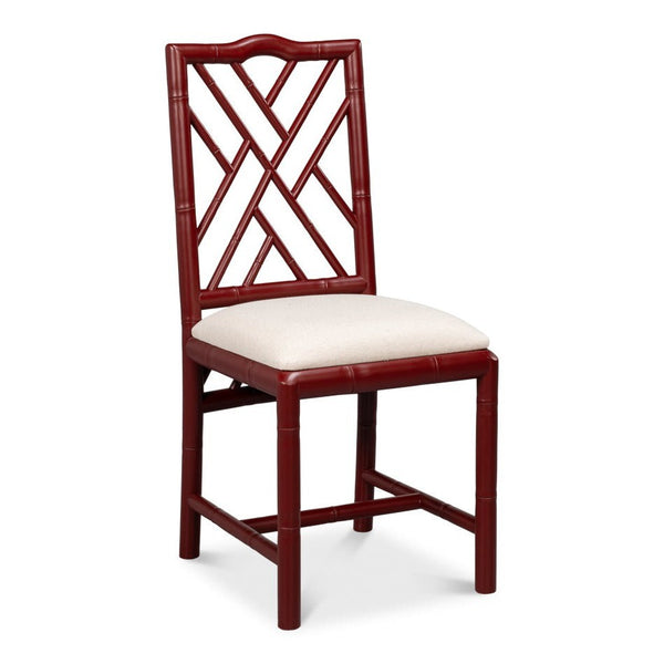 Brighton Bamboo Red Armless Side Chair (Set of 2)