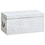 2PC Rectangular White Storage Trunks