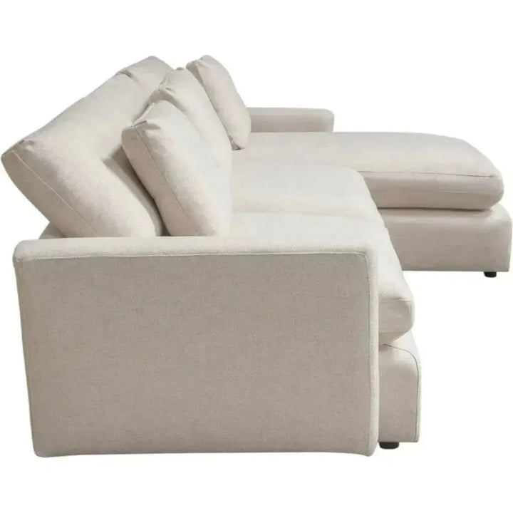 2PC Reversible Chaise Sectional in Cream - LOOMLAN - Diamond Sofa - Sectionals