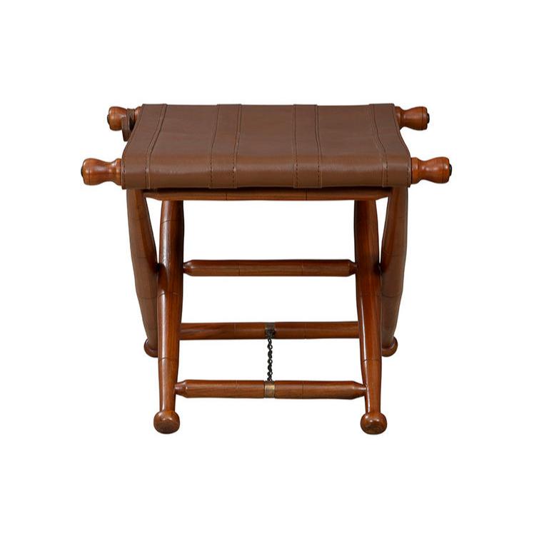 Mombasa Leather Upholstered Folding Stool