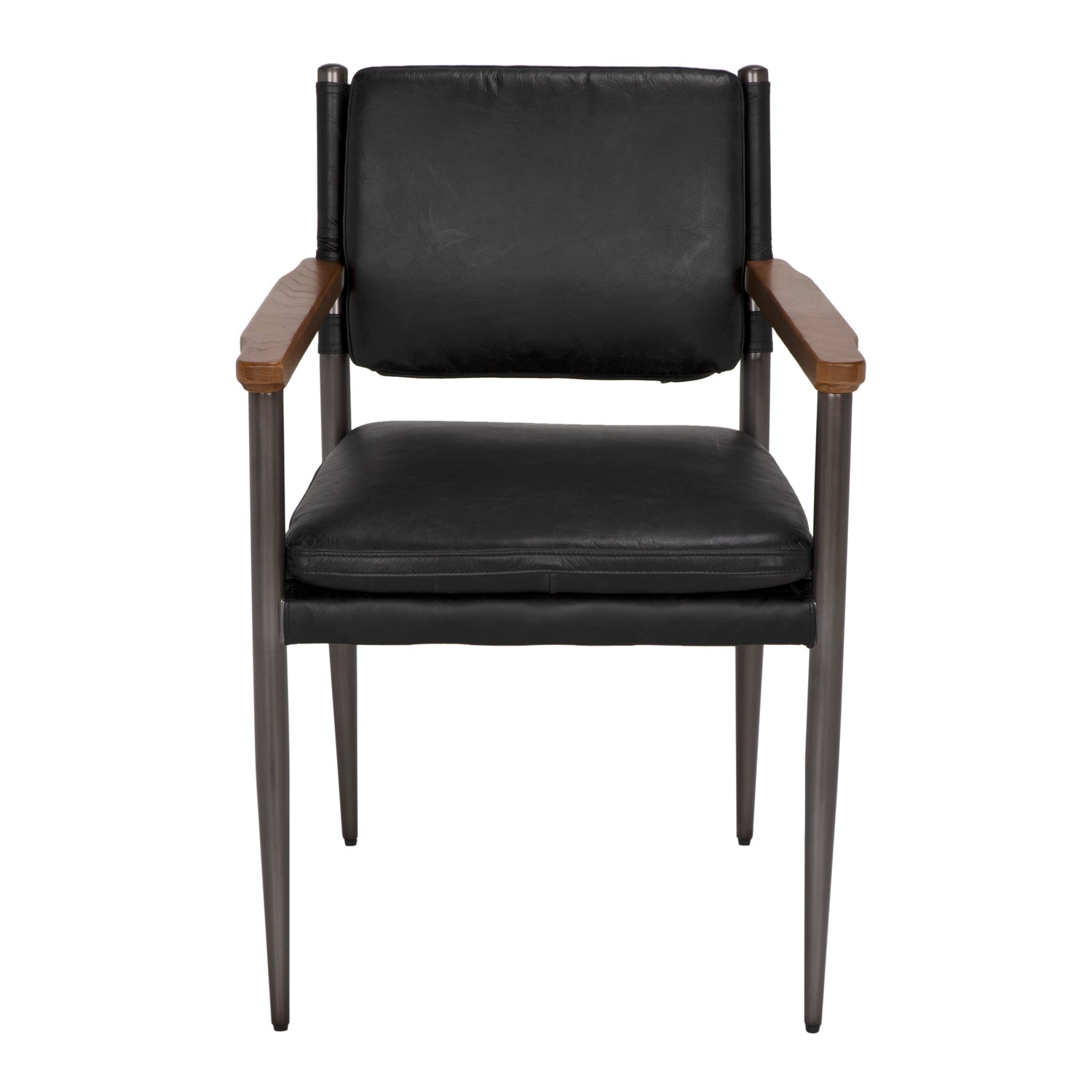 Wooster Top - Grain Leather Dining Chair - LOOMLAN - Noir - Dining Chairs