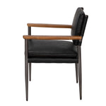 Wooster Top - Grain Leather Dining Chair - LOOMLAN - Noir - Dining Chairs