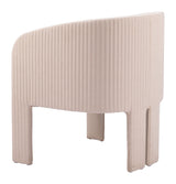Hull Wood Beige Armless Accent Chair