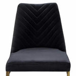 2PC Dining Chairs Black Velvet & Gold - LOOMLAN - Diamond Sofa - Dining Chairs