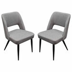 2PC Dining Chairs Grey Black Metal Leg - LOOMLAN - Diamond Sofa - Dining Chairs