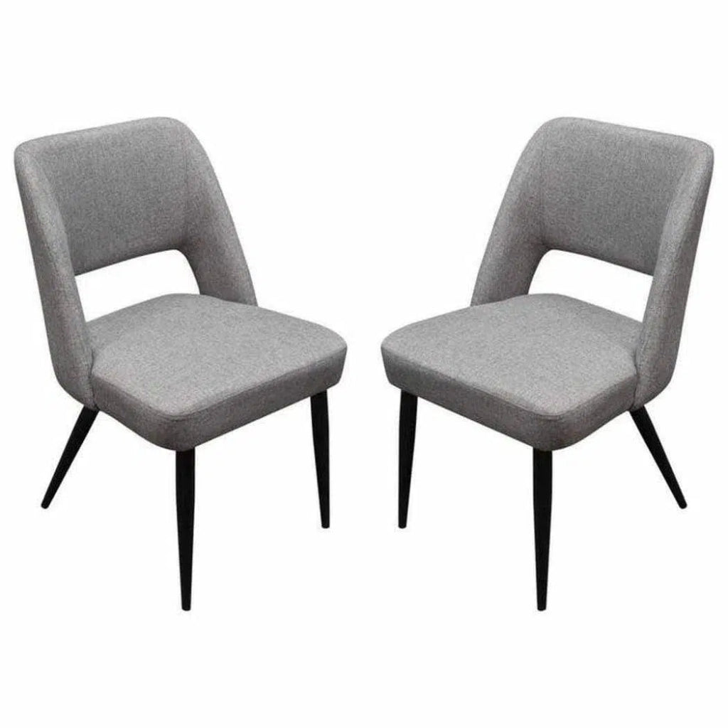 2PC Dining Chairs Grey Black Metal Leg - LOOMLAN - Diamond Sofa - Dining Chairs