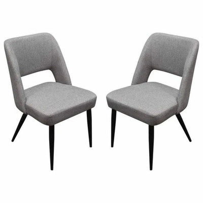 2PC Dining Chairs Grey Black Metal Leg - LOOMLAN - Diamond Sofa - Dining Chairs