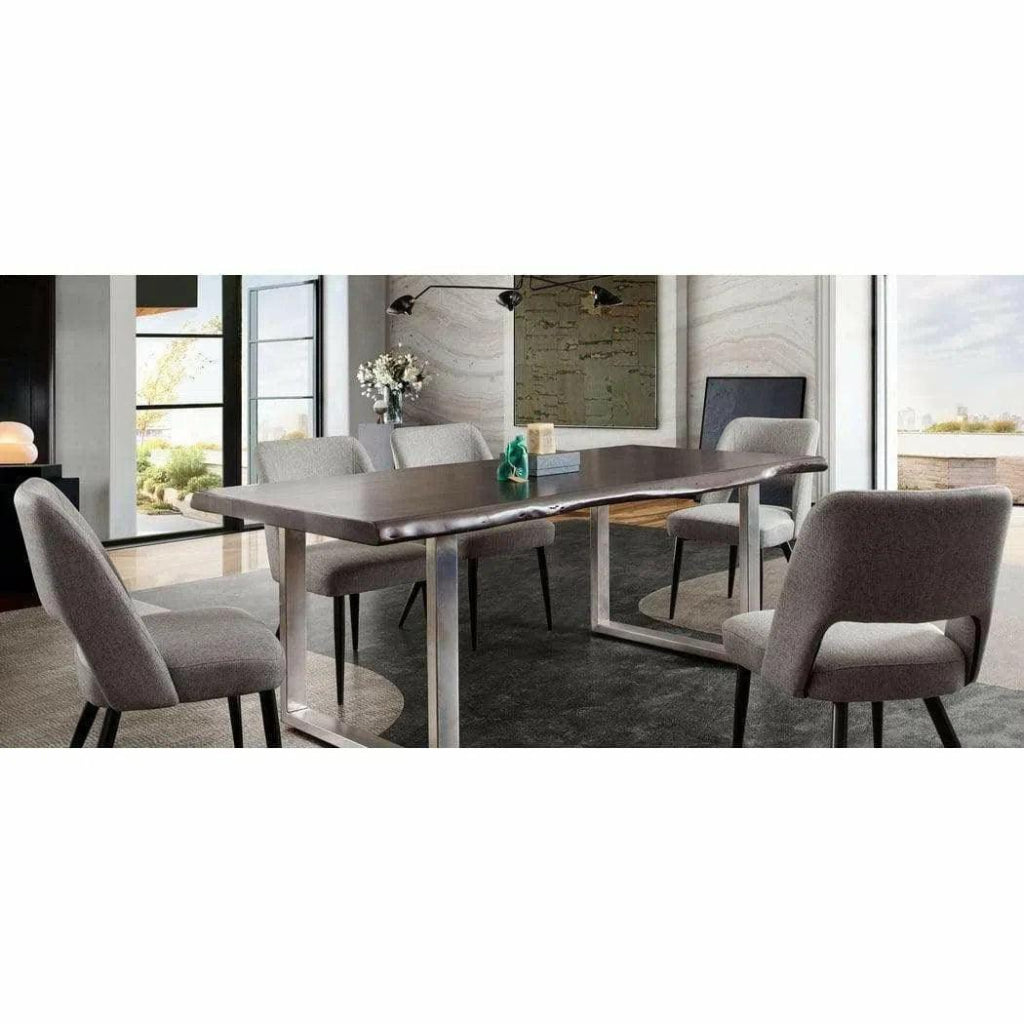 2PC Dining Chairs Grey Black Metal Leg - LOOMLAN - Diamond Sofa - Dining Chairs