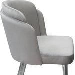 2PC Dining Chairs Grey Velvet Chrome Legs - LOOMLAN - Diamond Sofa - Dining Chairs