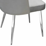 2PC Dining Chairs Grey Velvet Chrome Legs - LOOMLAN - Diamond Sofa - Dining Chairs