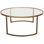 2PC Round Nesting Table Set Gold Frame Clear Glass Tops - LOOMLAN - Diamond Sofa - Coffee Tables