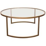 2PC Round Nesting Table Set Gold Frame Clear Glass Tops - LOOMLAN - Diamond Sofa - Coffee Tables