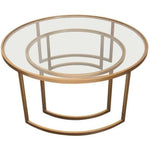 2PC Round Nesting Table Set Gold Frame Clear Glass Tops - LOOMLAN - Diamond Sofa - Coffee Tables