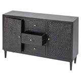 3 Drawer and 2 Door Wood Black Sideboard