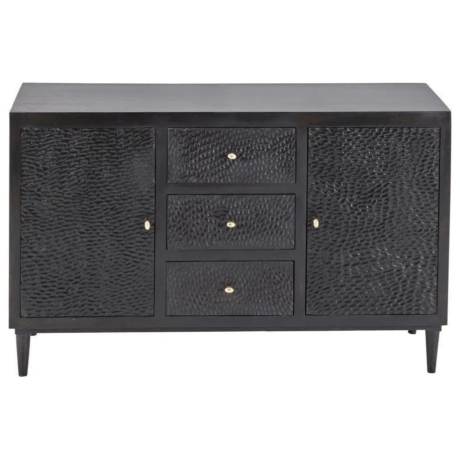 3 Drawer and 2 Door Wood Black Sideboard - LOOMLAN - Sideboards