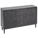 3 Drawer and 2 Door Wood Black Sideboard - LOOMLAN - Sideboards